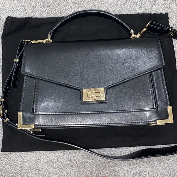 The Kooples medium black leather Emily Bag - Picture 3 of 17